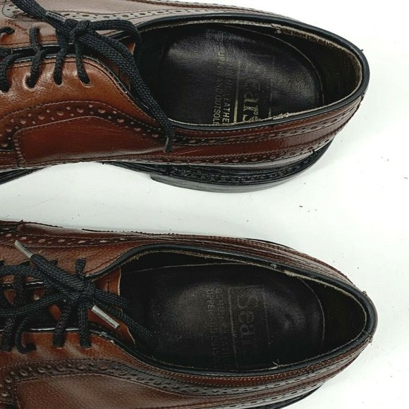 Sears VTG Long Wing Tip Dark Brown Dress Oxfords 7 - Picture 4 of 10